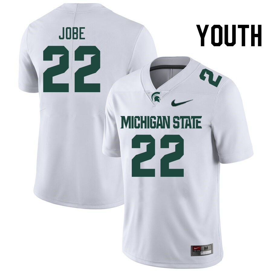 Youth #22 Bai Jobe Michigan State Spartans College Football Jerseys Stitched-White